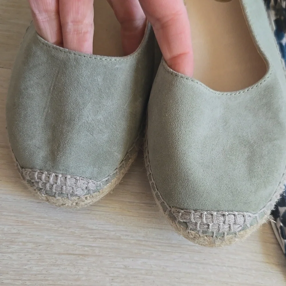 NWT Gaimo Suede Lace Up Espadrille Trellis Sage